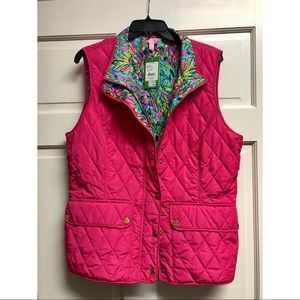 Lilly Pulitzer Hot Pink Getaway Quilted Vest